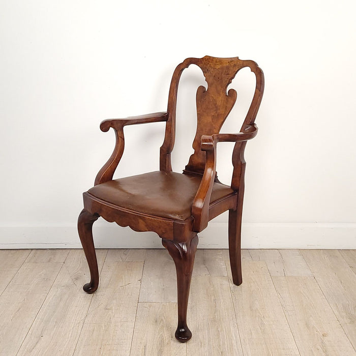 Circa 1880 George II Style Walnut Armchair, England