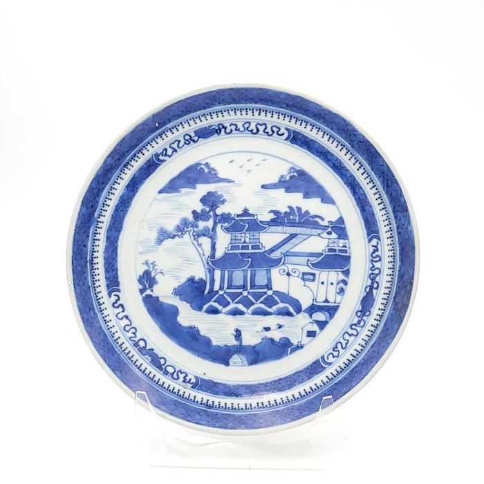 Nanking Chinese Export Blue and White Plate, circa 1840