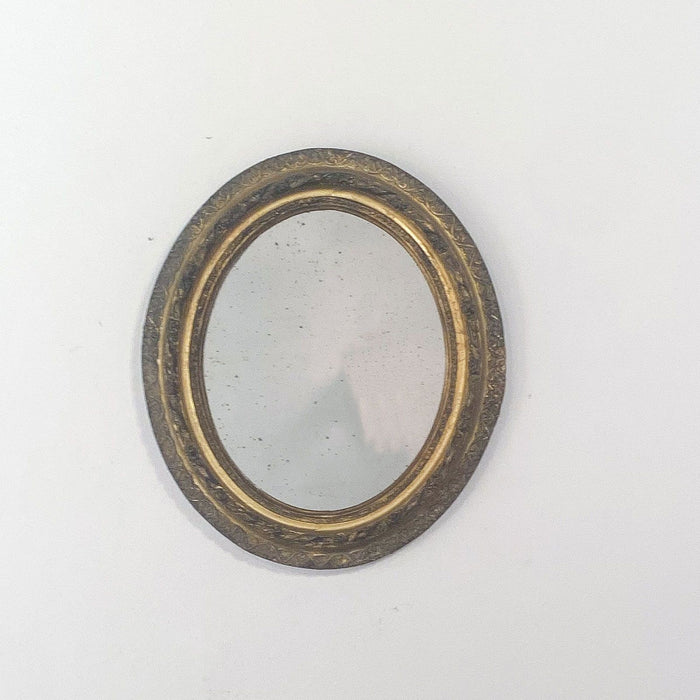 French Carved and Gilt Small Oval Mirror, circa 1840