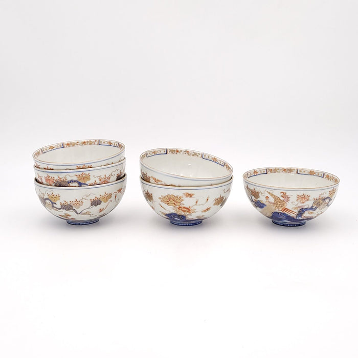 Set of Six Imari Noodle Bowls, Japan circa 1900
