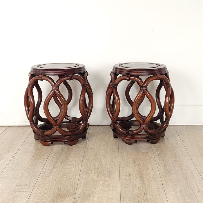 Pair of Hardwood Chinese Stools, Late 19th / Early 20th Century