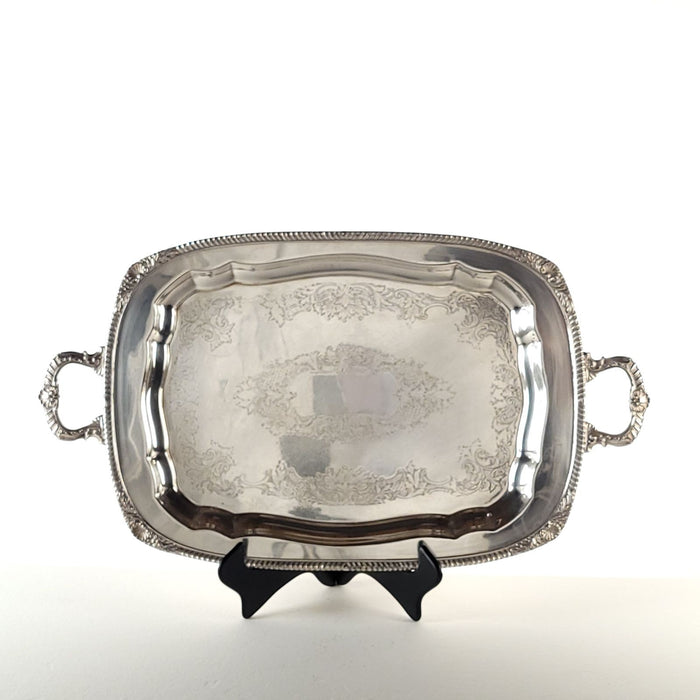 "Eternally Yours" Pattern Silver Plate Tray by Rogers Brothers, U.S.A. circa 1950