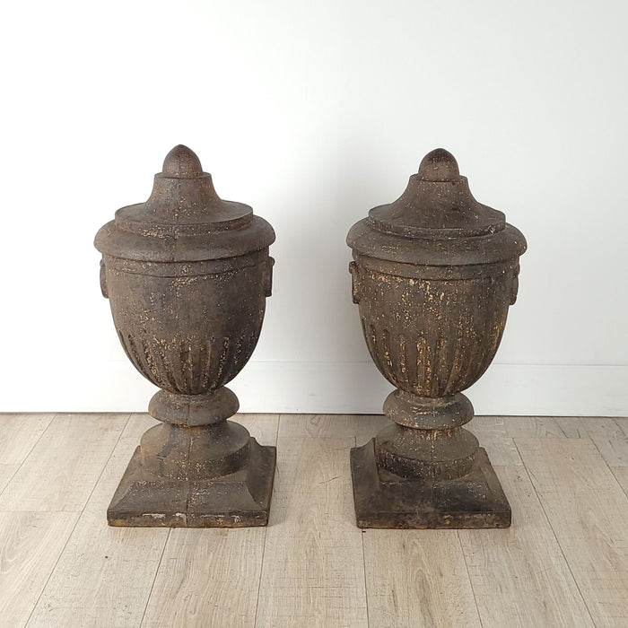 A Large Pair of Cast Iron Urns, Early 19th Century England