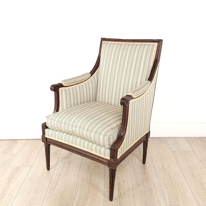 Louis XVI Style Walnut Upholstered Armchair, France circa 1870