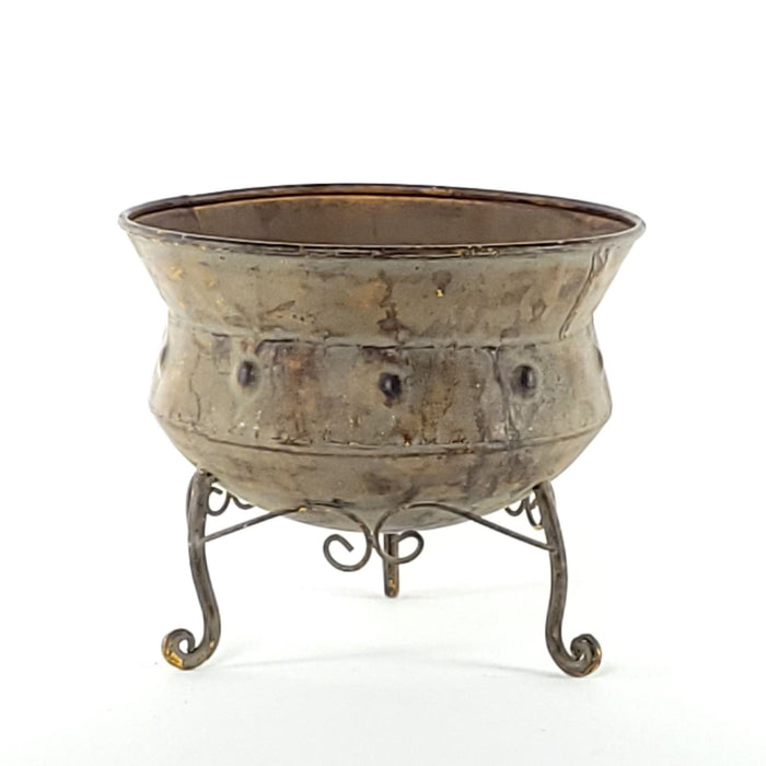 Antique Patinated Copper Bowl on Later Stand, Continental
