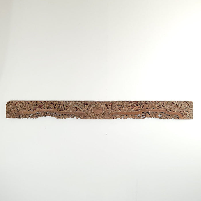 Southeast Asian Hardwood Carved Lintel, 19th century or earlier
