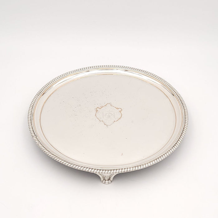 Silver Plate English Salver in Georgian Style, circa 1900