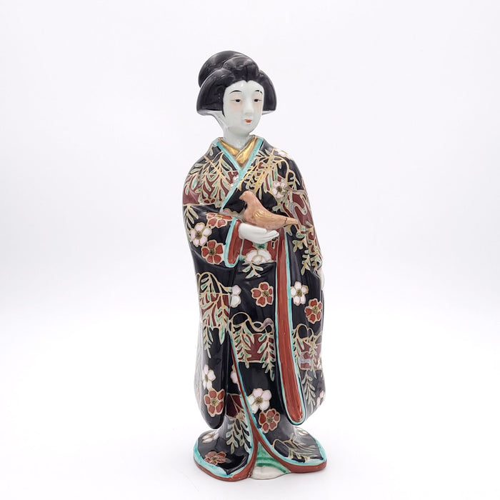 Japanese Porcelain Imari Courtesan with Dove, Late 19th Century circa 1880