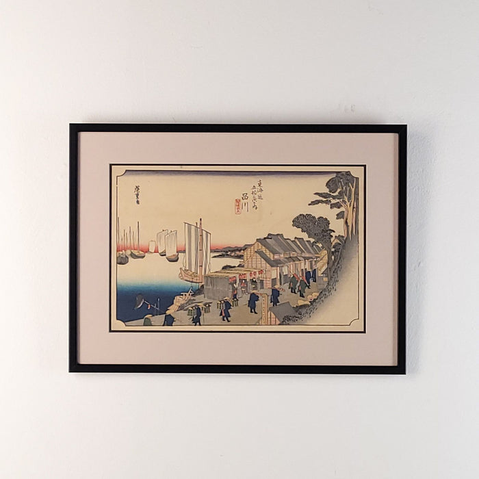 Hiroshige Woodblock Print, View of Shinagawa, Probably Vintage