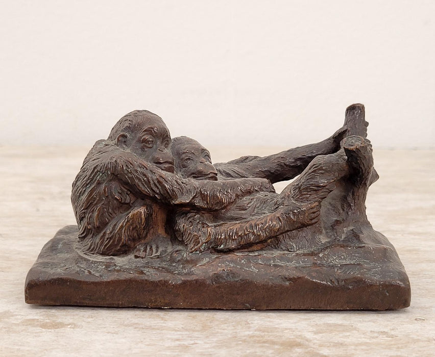 Circa 1900 Rare Gorham Sculpture of Relaxing Monkeys
