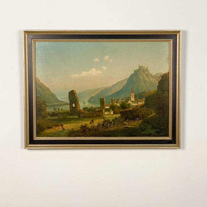 Bucolic Village Landscape with Ruins, Possibly Swiss