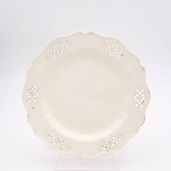 19th Century Pierced Creamware Plate, England circa 1860