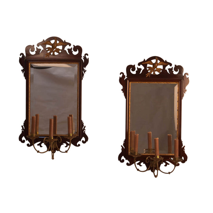 Pair of Chippendale Mirrors with Candle Arms, England circa 1890