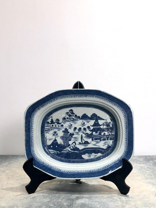 Circa 1830 Chinese Export Blue and White Platter