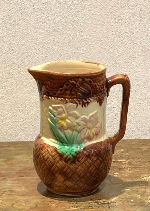 Majolica Pitcher with Flowers
