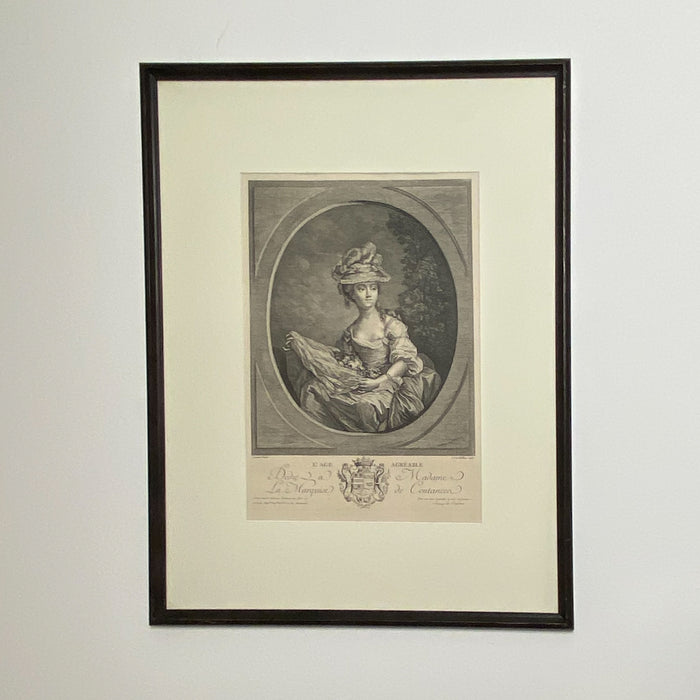 The Age Agreable Engraving by Jean Charles Levasseur, France Circa 1770