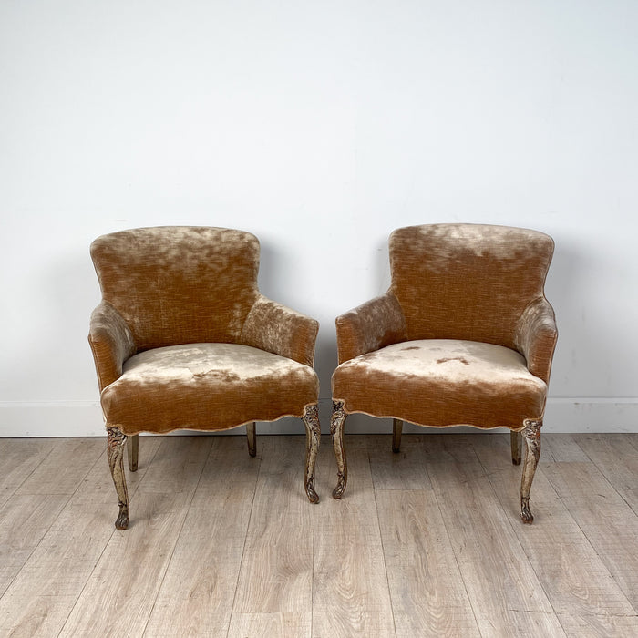 Pair of Small French Salon Armchairs, circa 1900