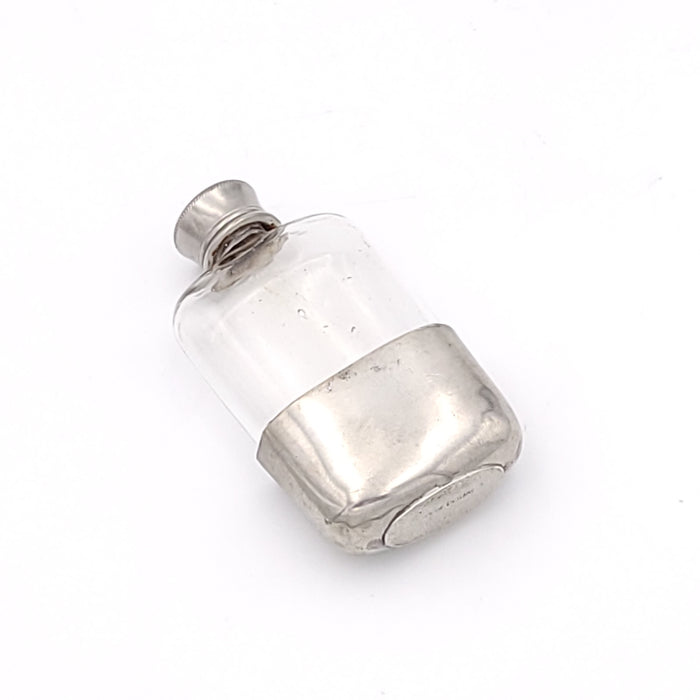 Silver-Plated Crystal Flask, circa 1940