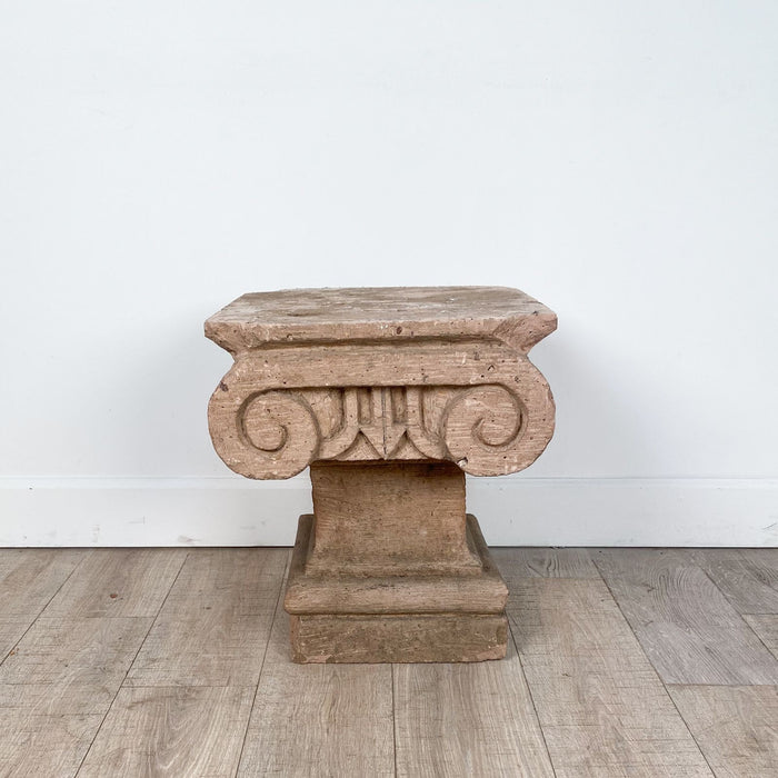 1970s Carved Stone Capital