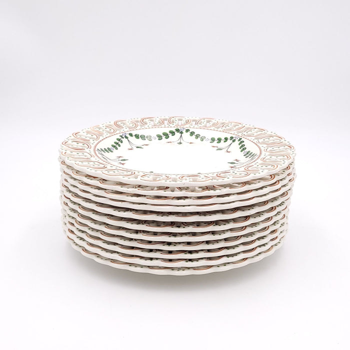 Set of Eleven Reticulated and Enameled Ceramic Bowls, Italy circa 1975
