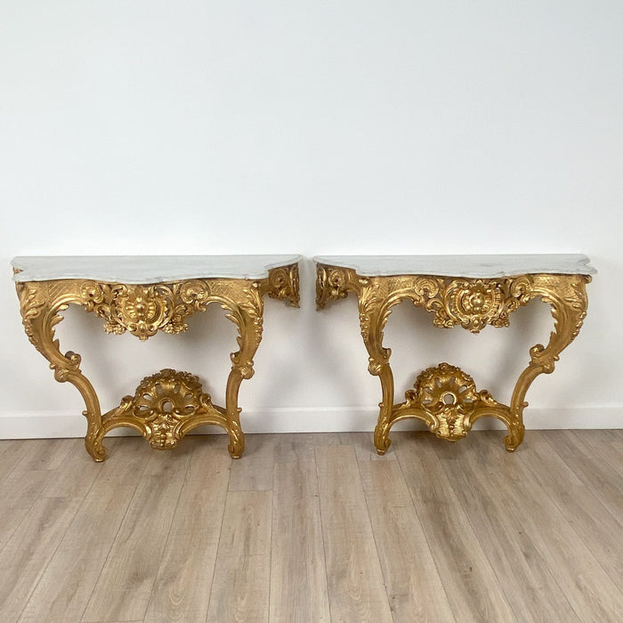 Pair of Napoleon III Rococo Style Consoles, France circa 1860