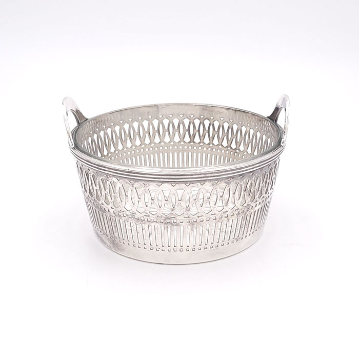 Silver Plate Basket with Glass Liner, England circa 1930