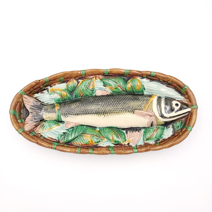 Minton Majolica Fish in Tray, England circa 1870