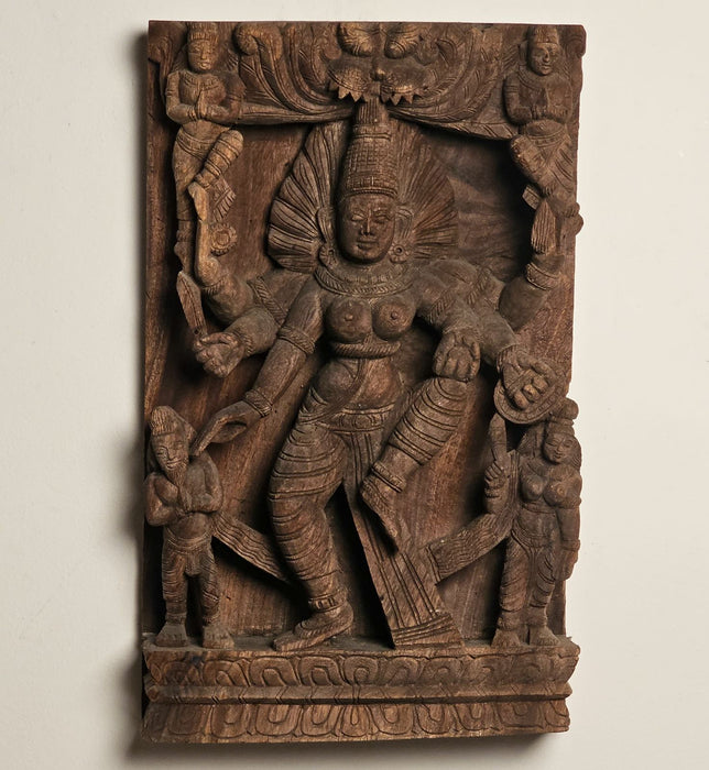 Carved Wood Panel of Maha Devi, India, 19th century