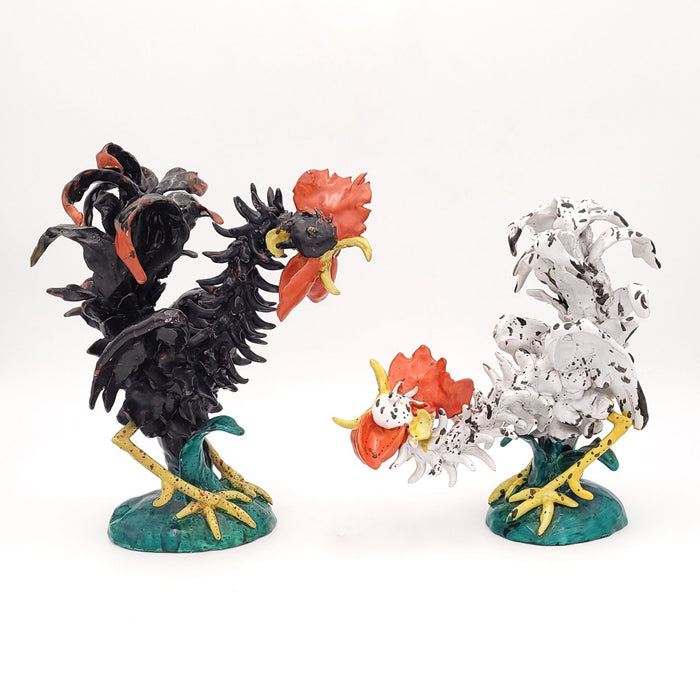 Fosco Martini Pair of Sculptures of Roosters, Italy circa 1960s