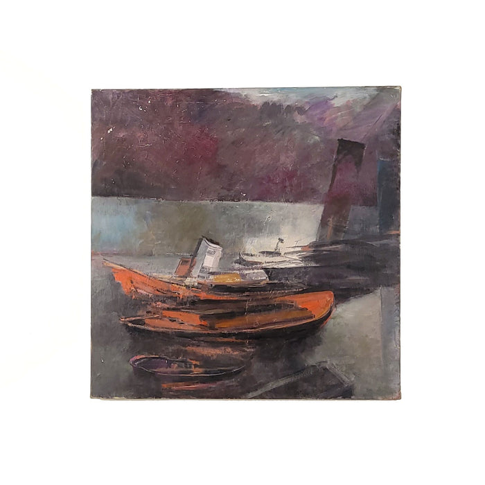 "Red Boats — Thames" by Henry Krell