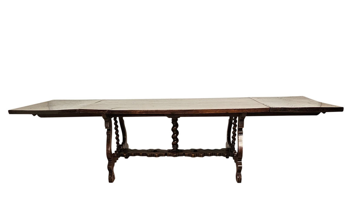 Baroque Walnut Trestle Table, Spain, 18th or 19th century