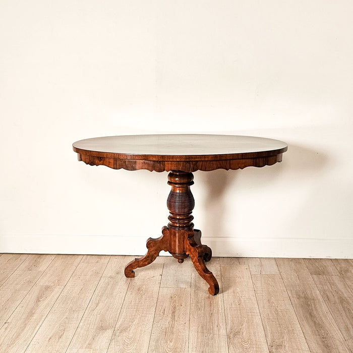 Austrian Mahogany Biedermeier Oval Center Table, circa 1840