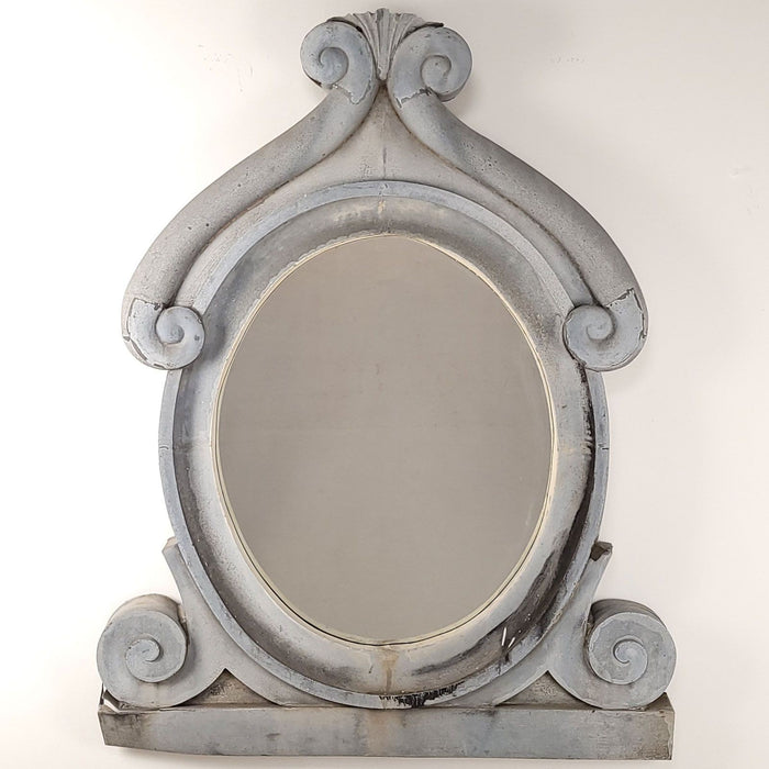 19th Century French Gray Zinc Wall Mirror