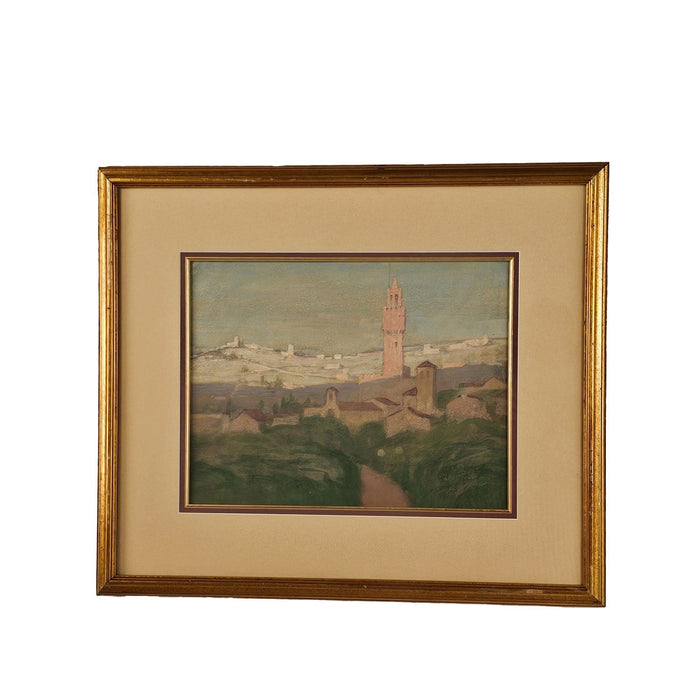 European View, Pastel, circa 1910 Italy