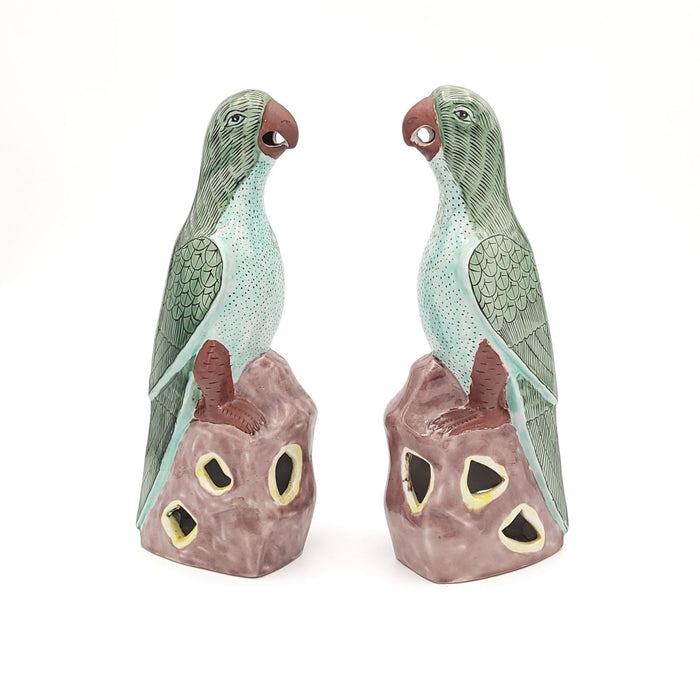 Pair of Chinese Export Parrots, circa 1900