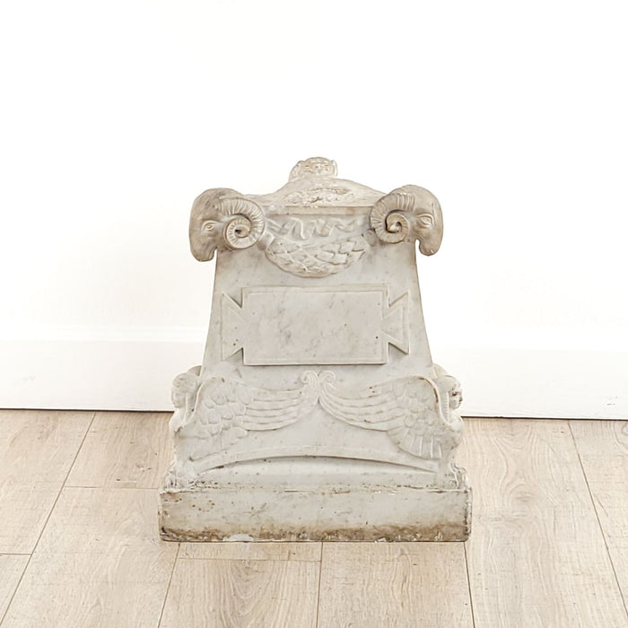 Classical White Marble Torchère Tripod Base, Probably Italian, 19th Century or Earlier