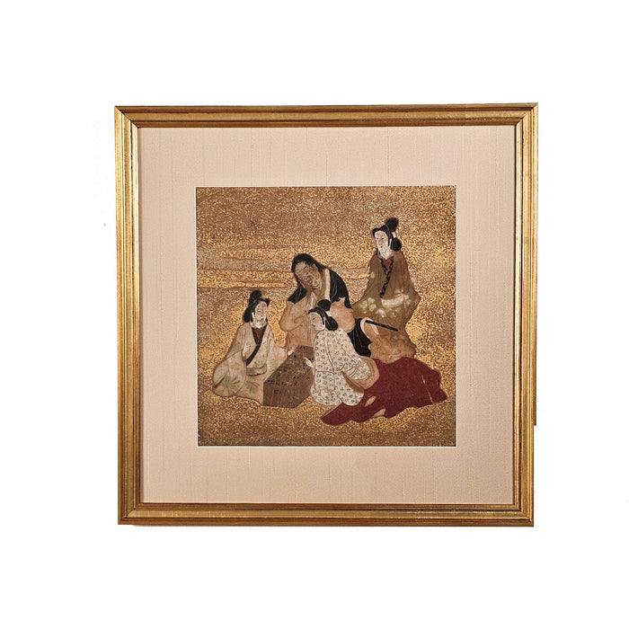 Edo Period Painting of Aristocrats Playing Games, Japan circa 1820