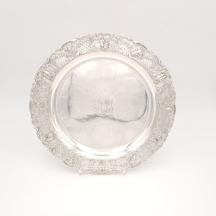 Dutch Silver Plated Serving Tray, circa 1880. Two available