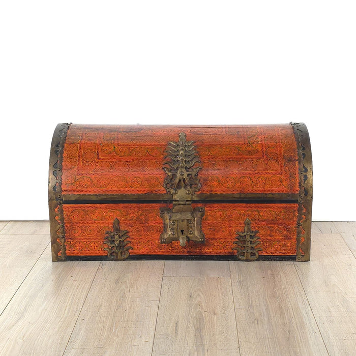 Vintage Domed Trunk in 19th-Century Style, Northern India