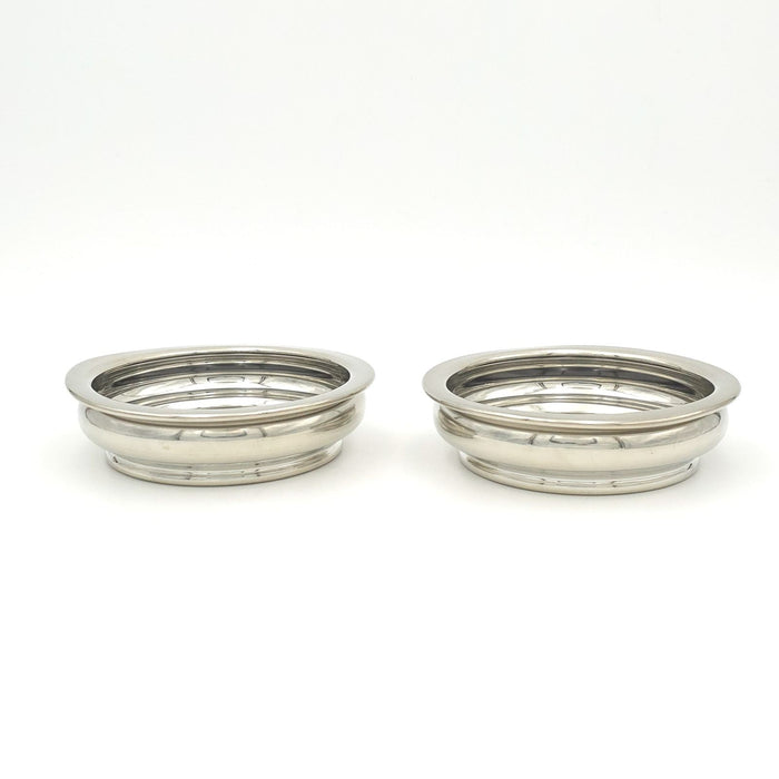 Pair of Vintage Pewter Wine Coasters from Gumps