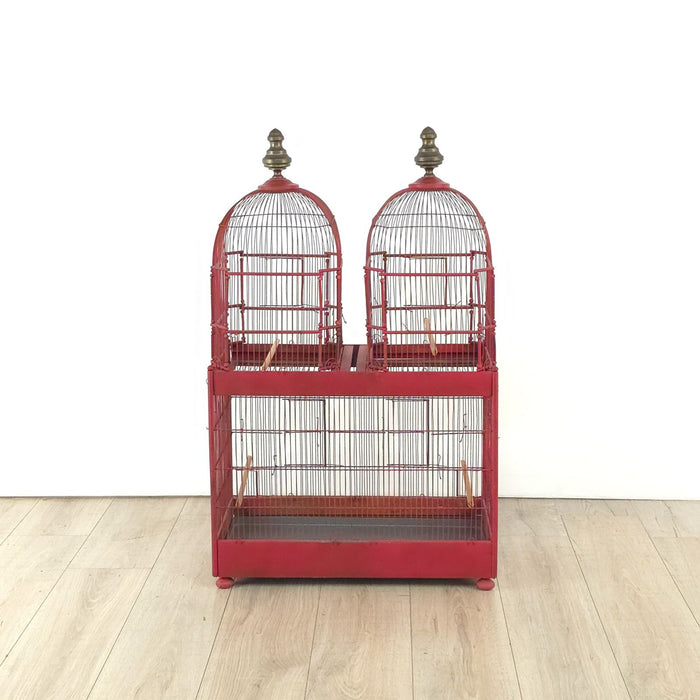 Early 20th Century Red Painted Birdcage, England circa 1920