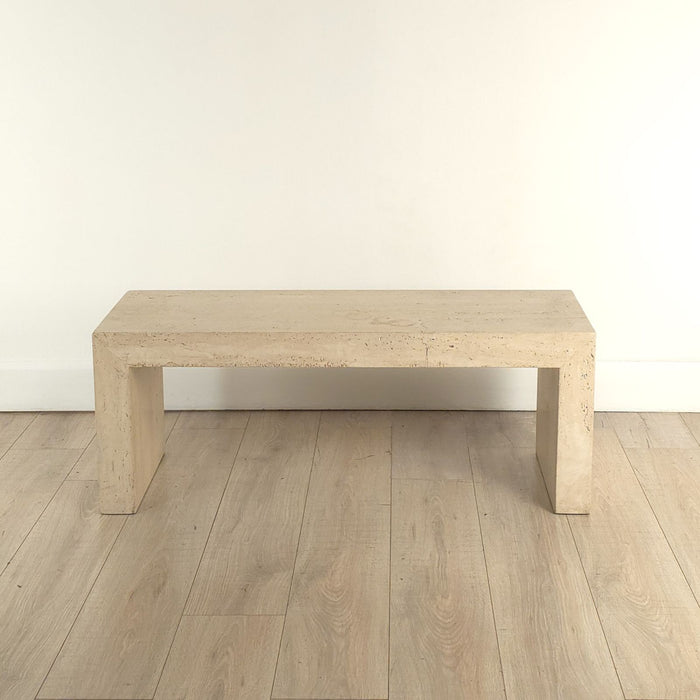 Michael Taylor Waterfall Travertine Coffee Table, U.S.A. circa 1980