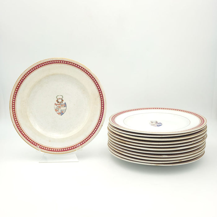 Set of Twelve Armorial Dinner Plates, England circa 1860