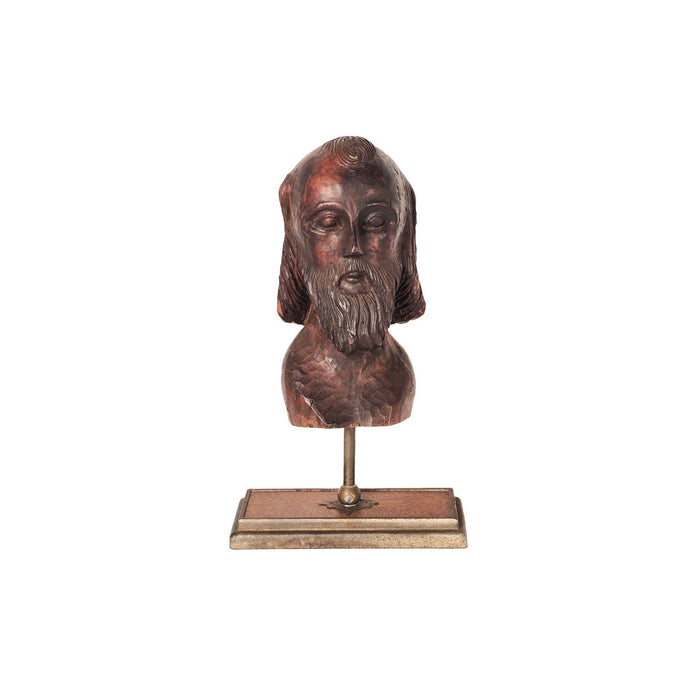 Antique Santos Head, Possibly Spanish Colonial, 19th century or earlier