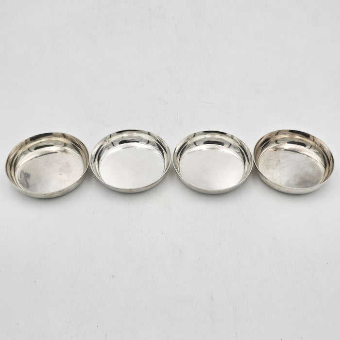 Set of Four Sterling Silver Coasters, Shreve & Co., U.S.A. circa 1950