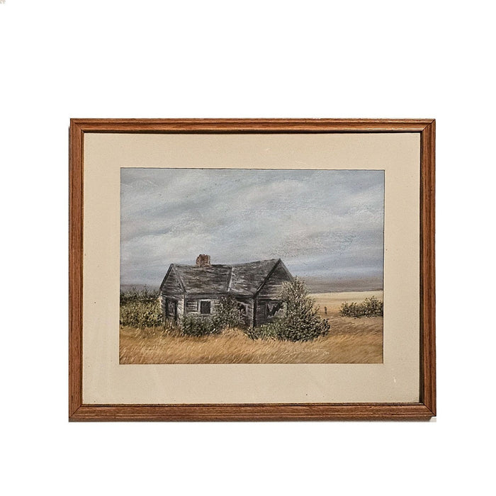 Watercolor of a Rustic Cabin, U.S.A. circa 1975