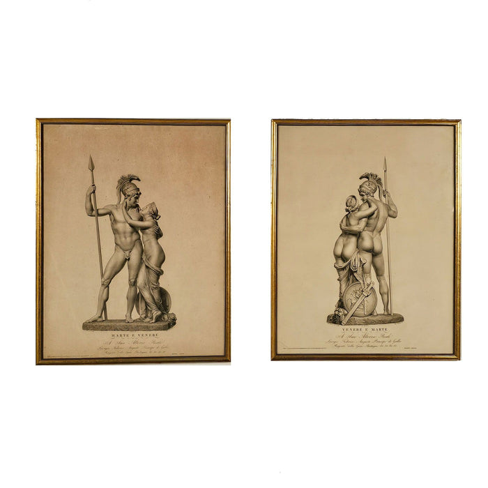 Pair of Engravings of Mars and Venus, Italy circa 1880