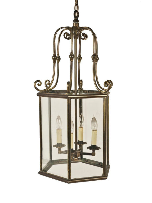 Regency Style Brass Glass Lantern, circa 1900
