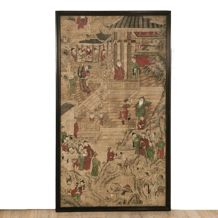 Large Chinese Painted Paper Panel, circa 1900