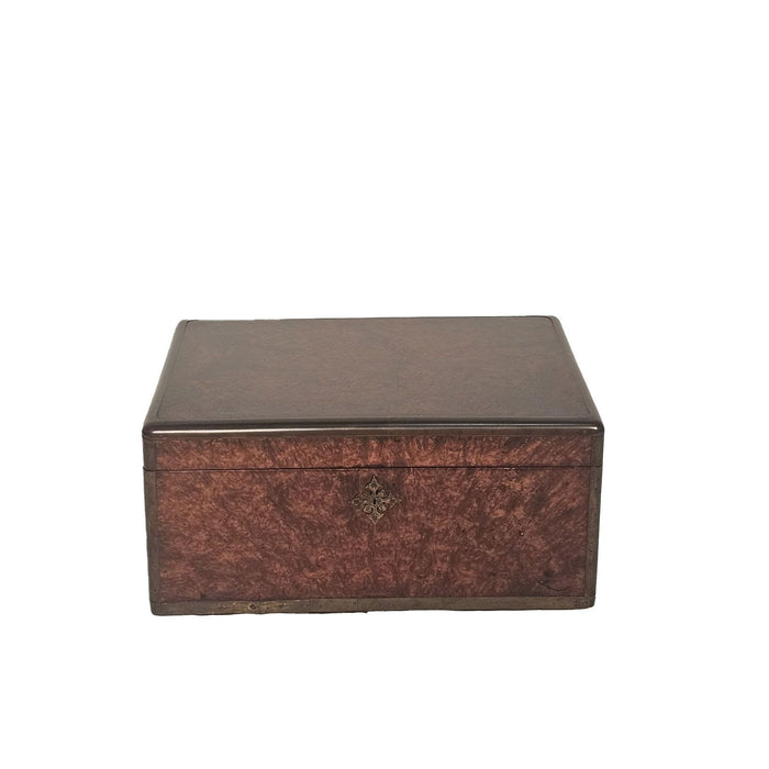 Burl Walnut Dressing Box, Victorian England, circa 1870